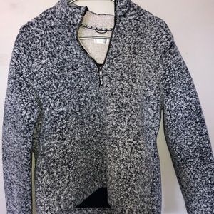 blue and white sherpa